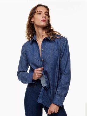 Denim Forum The Cowgirl Western Shirt Size XS Aritzia #103665